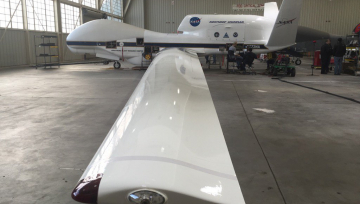 NASA's Global Hawk unmanned aircraft is equipped with sensors to gather weather information over the Pacific as part of the NOAA and partner campaign.