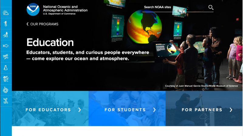 Find educational resources and opportunities from across NOAA at the NOAA Education Portal. 