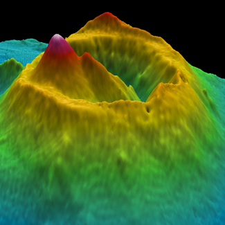 3-D image of Brothers Volcano.